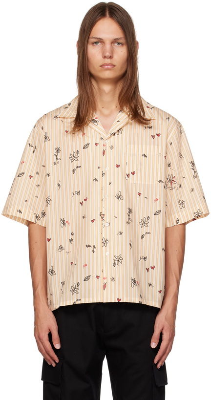 Photo: Marni Orange Floral Striped Shirt