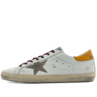 Golden Goose Men's Super-Star Leather Sneakers in White/Beige/Golden