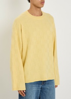 The Elder Statesman Culver Checked Cashmere Jumper Yellow