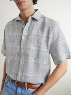Portuguese Flannel - Gem Checked Linen Shirt - Gray