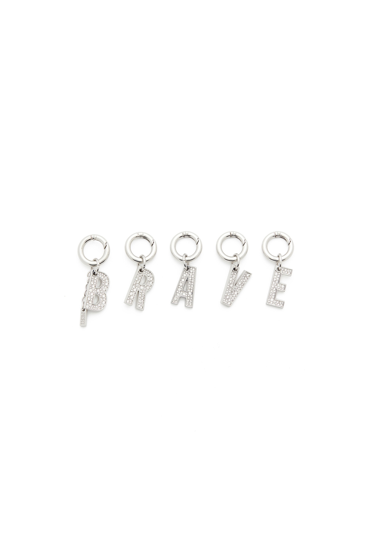 Diesel Metal BRAVE charms with rhinestones - Charms and Keyrings Womens in Silver