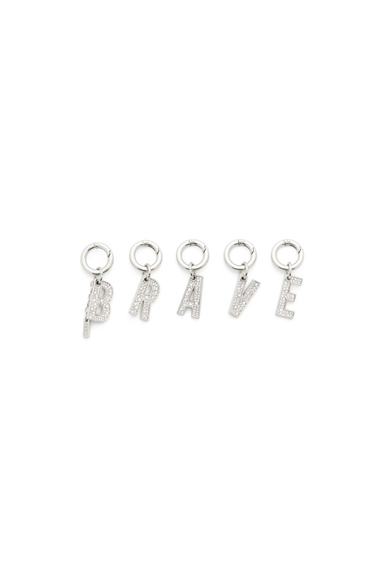 Photo: Diesel Metal BRAVE charms with rhinestones - Charms and Keyrings Womens in Silver