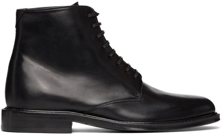 Photo: Saint Laurent Black Leather Army Laced Boots