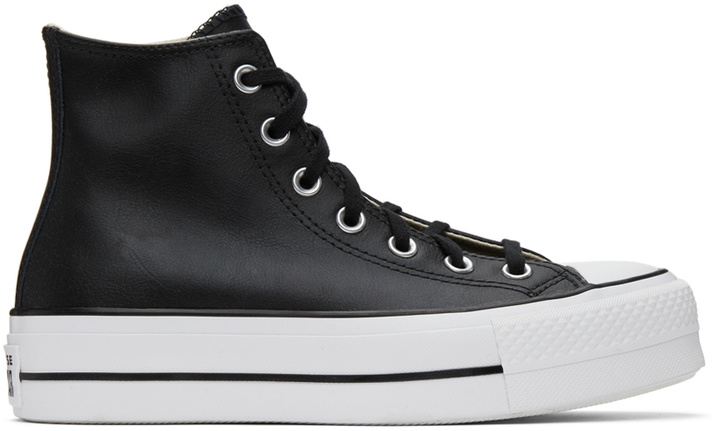 Photo: Converse Black Chuck Taylor All Star Lift Hi Sneakers