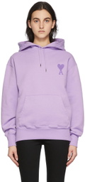 AMI Paris Purple Ami De Cœur Big Patch Hoodie