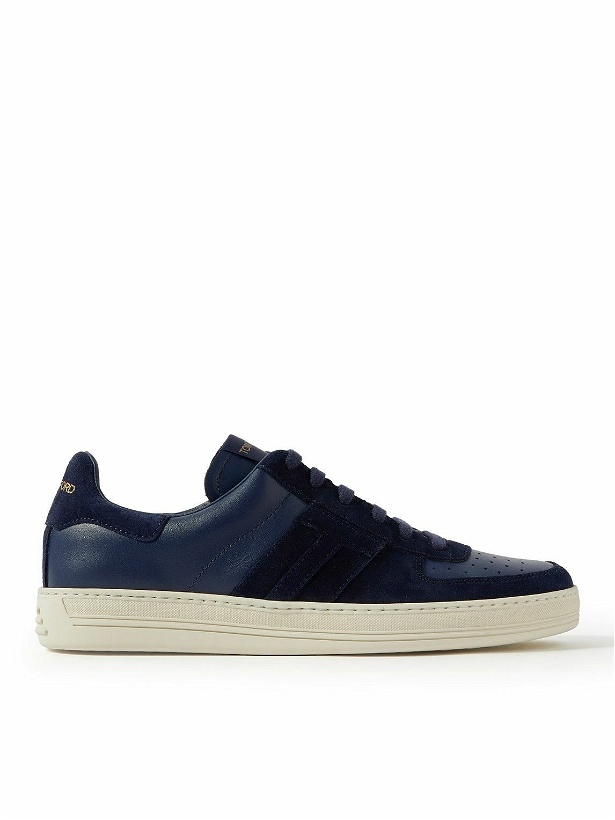 Photo: TOM FORD - Radcliffe Suede and Leather Sneakers - Blue