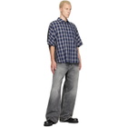 We11done Blue Dolman Short-Sleeved Shirt