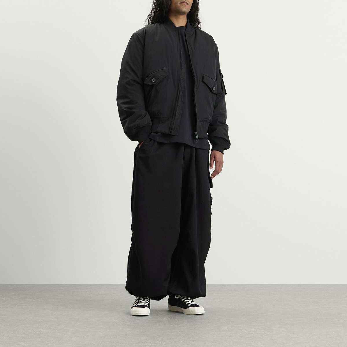 Y-3 Men's Sport Uniform Wide Cargo Pants in Black