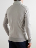 Belstaff - Kilmington Shell-Trimmed Wool Half-Zip Sweater - Gray