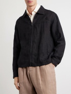 Kartik Research - Embellished Linen Blouson Jacket - Black