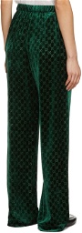 Gucci Green Velvet Logo Lounge Pants