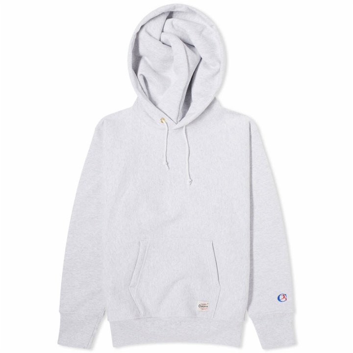 Photo: Champion Men's Made in USA Reverse Weave Hoodie in Silver Grey Marl