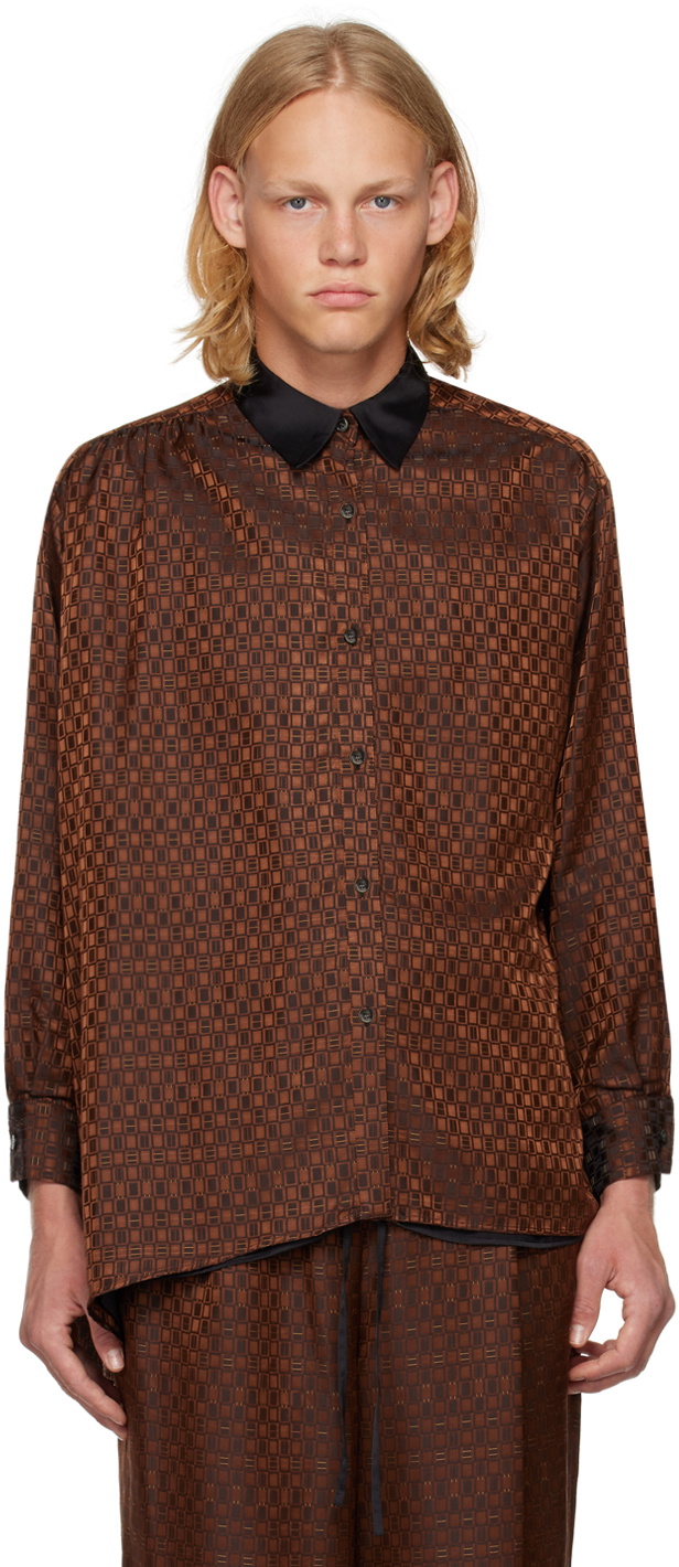 rito structure Brown Reversible Shirt