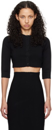 Victoria Beckham Black Cropped Cardigan