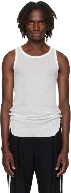 Photo: Ann Demeulemeester White Boris Wrinkled Cropped Tank Top