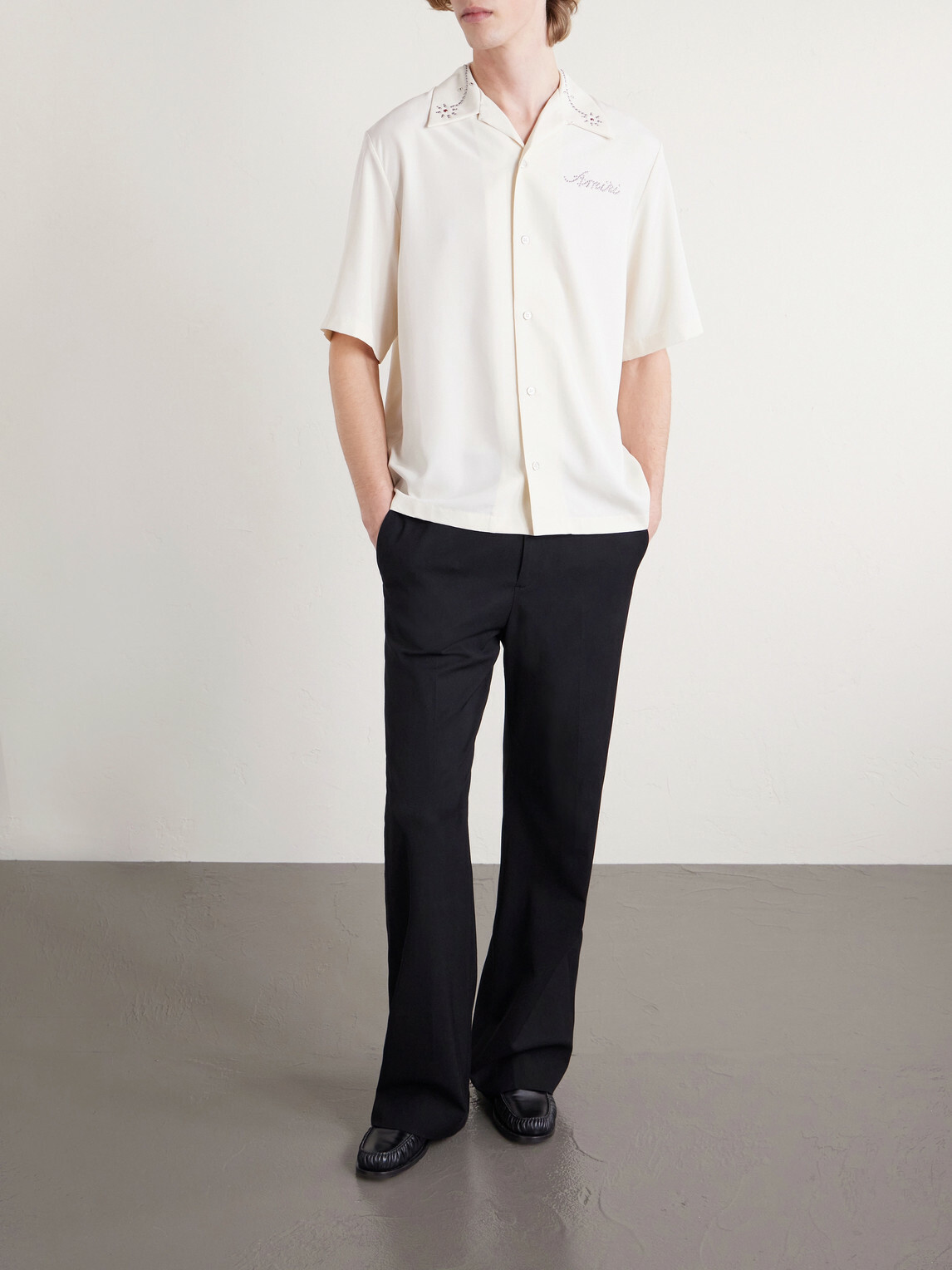 AMIRI - Studded Camp-Collar Woven Shirt - White