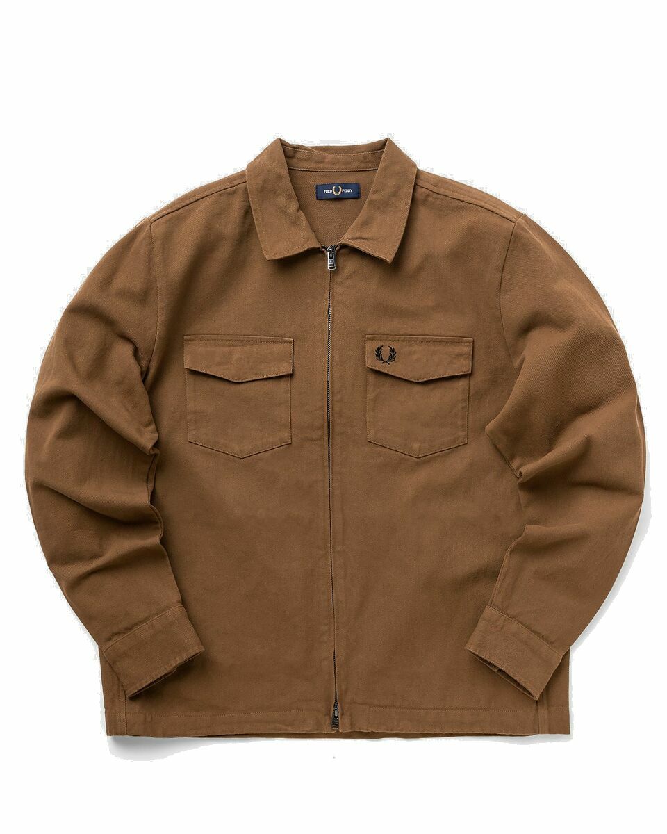 Photo: Fred Perry Heavy Twill Overshirt Brown - Mens - Overshirts