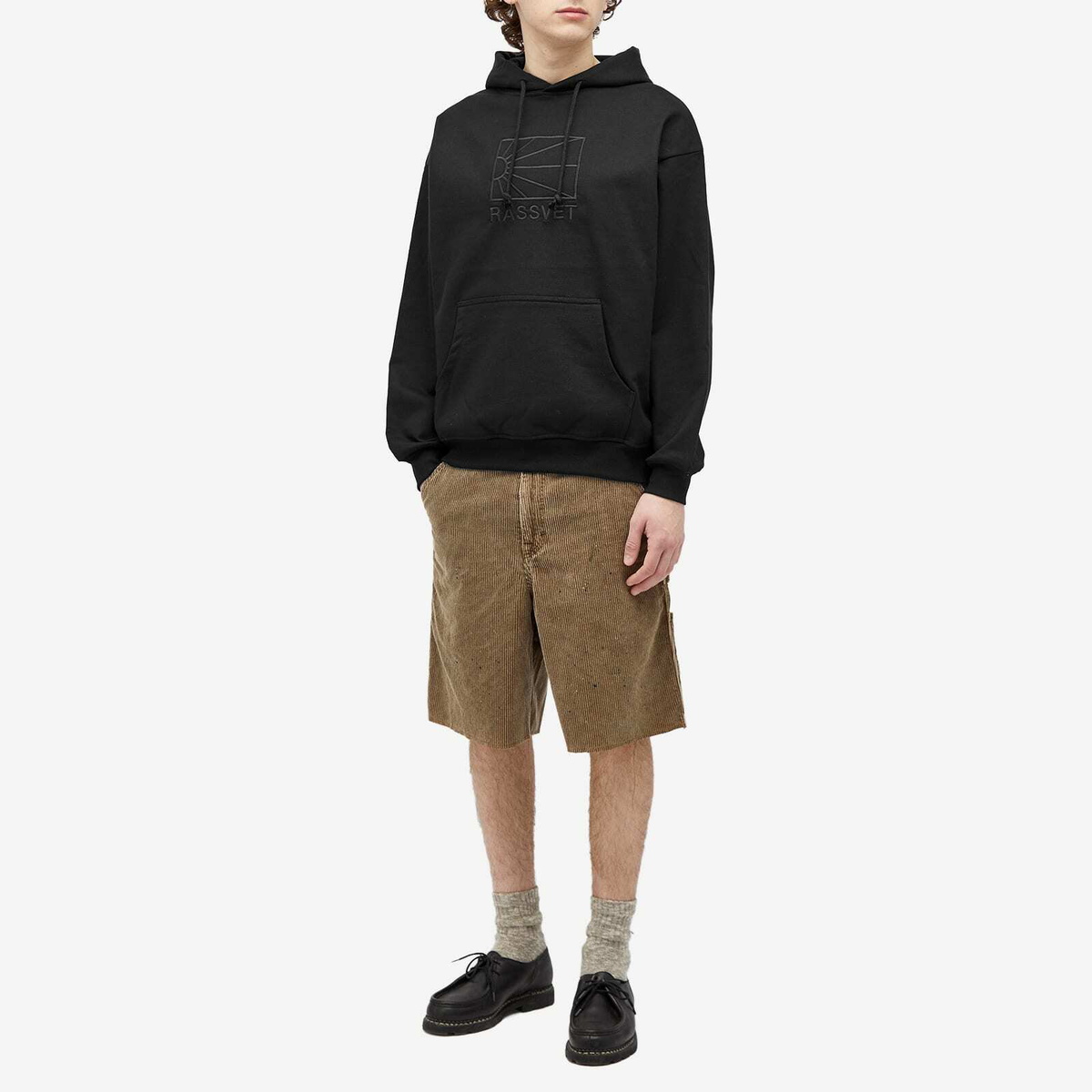 PACCBET Men's Washed Logo Pullover Hoodie in Black