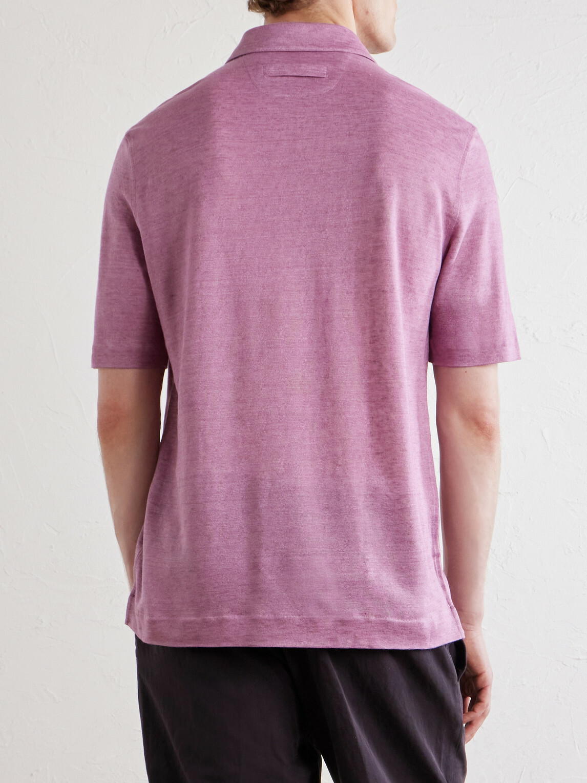 Zegna - Oasi Linen Polo Shirt - Pink
