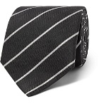 The Row - 7.5cm Alain Striped Herringbone Silk Tie - Black
