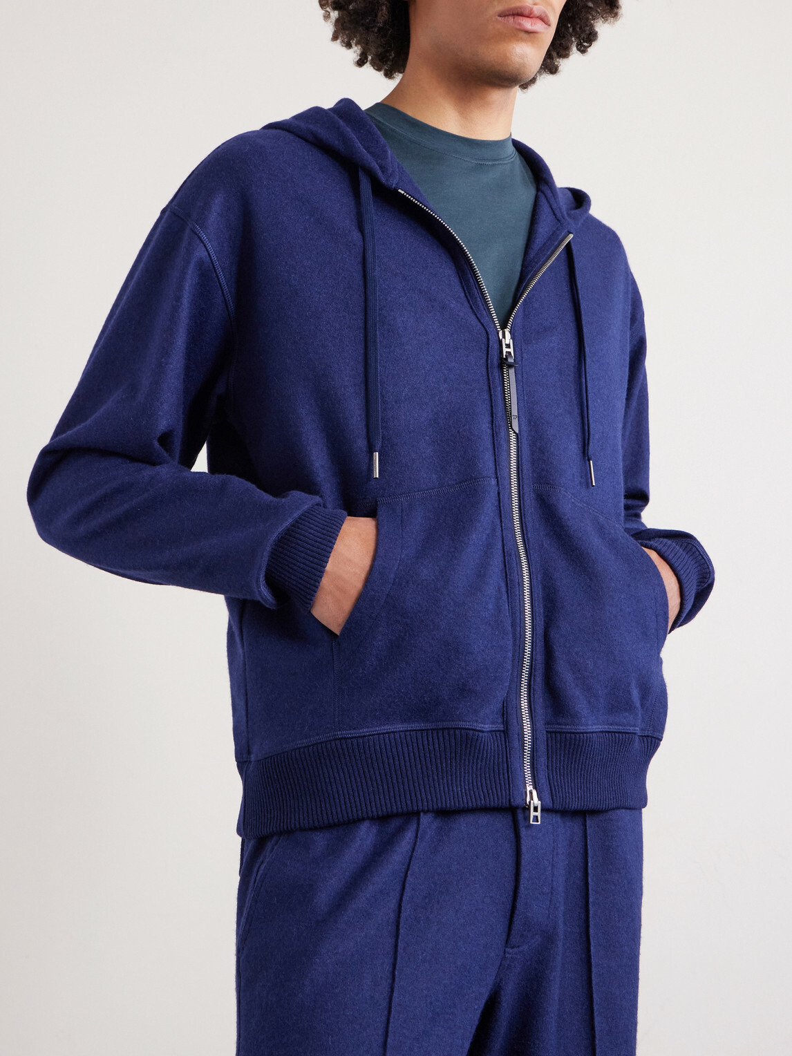 TOM FORD - Cashmere Zip-Up Hoodie - Blue