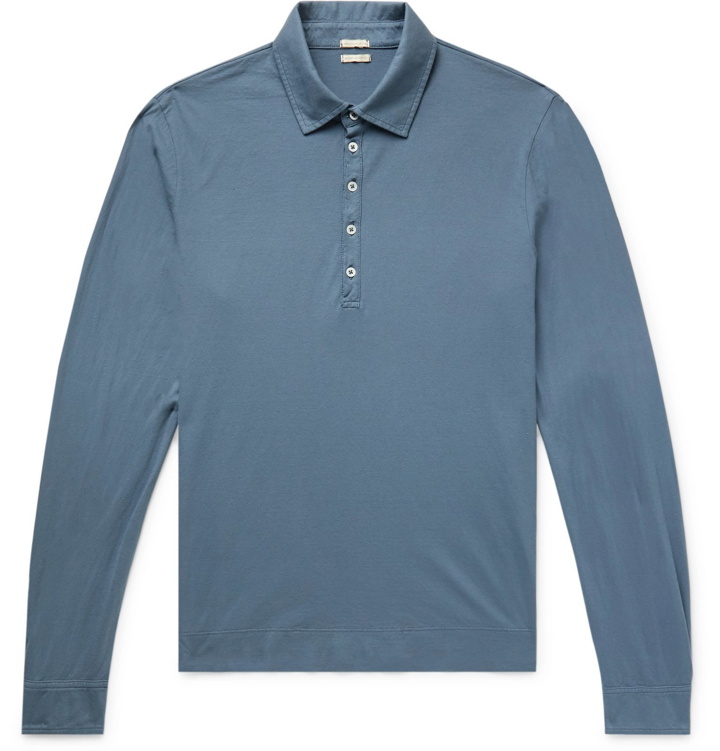 Photo: Massimo Alba - Ischia Cotton-Jersey Polo Shirt - Blue