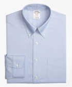 Brooks Brothers Men's Stretch Soho Extra-Slim Fit Dress Shirt, Non-Iron Pinpoint Button-Down Collar | Blue