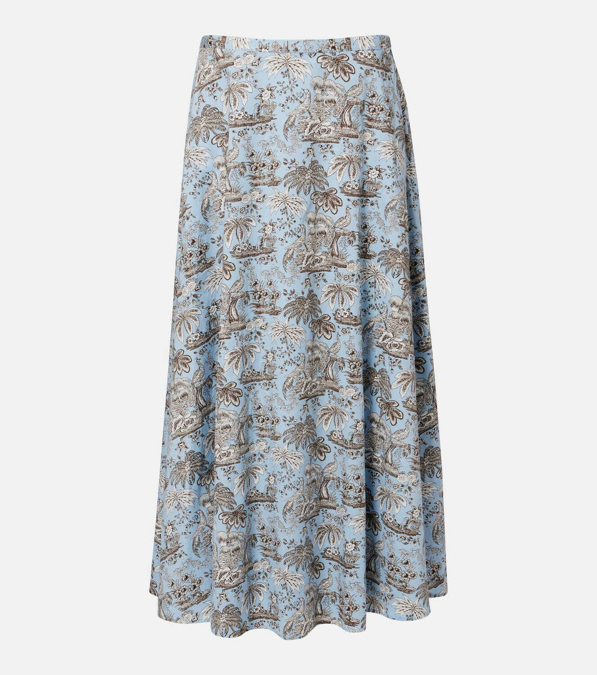 Staud Floral cotton midi skirt