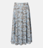 Staud Floral cotton midi skirt