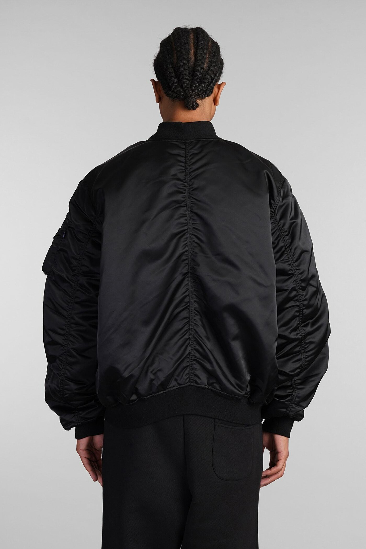 Alpha Industries Ma-1 Uv Bomber In Black Nylon