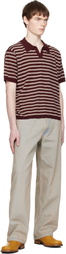 COOR Red Open-Collar Stripe Polo