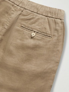 Frescobol Carioca - Felipe Straight-Leg Linen and Cotton-Blend Drawstring Shorts - Brown