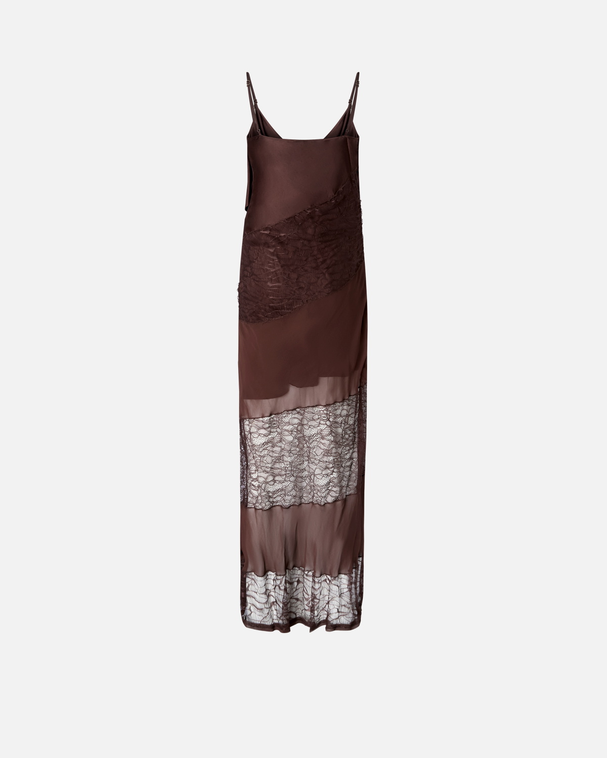 Pinko Satin Lace And Rhinestone Fringe Slip Dress Soil Brown