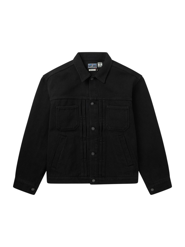 Photo: Blue Blue Japan - Pleated Textured-Cotton Jacket - Black