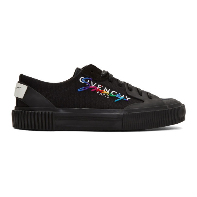 Photo: Givenchy Black Signature Low Light Tennis Sneakers