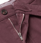 Brunello Cucinelli - Slim-Fit Cotton-Blend Twill Trousers - Burgundy