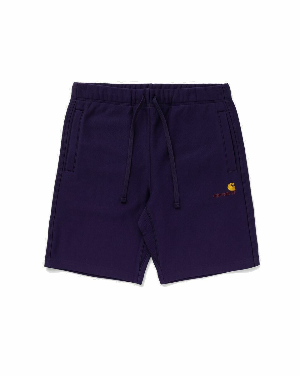 Photo: Carhartt Wip American Script Sweat Short Purple - Mens - Sport & Team Shorts