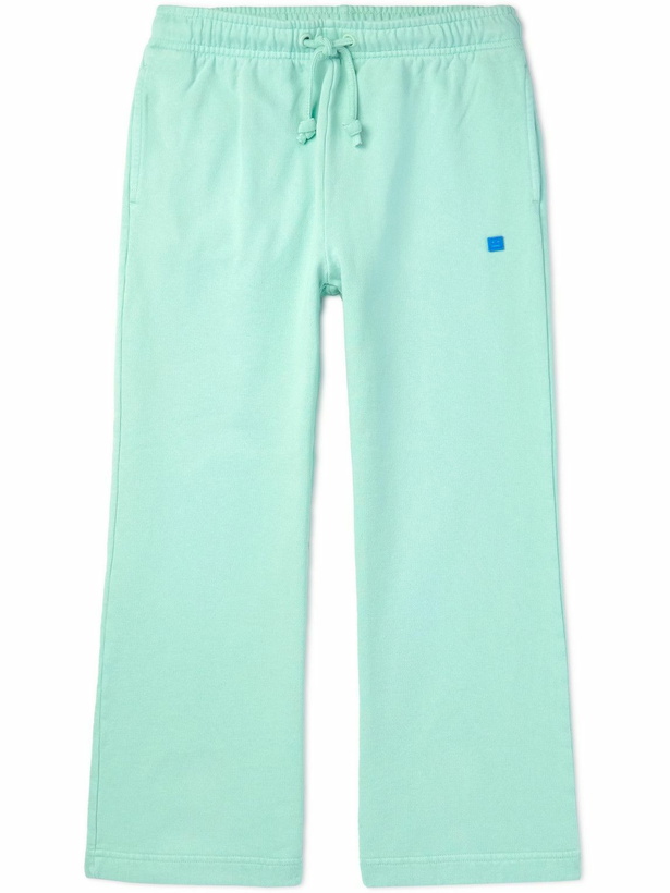 Photo: Acne Studios Kids - Appliquéd Cotton-Jersey Sweatpants - Green