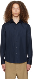 Sunspel Navy Buttoned Shirt