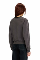 Diesel Sweatshirt with bands and Oval D embroidery - Sweaters Womens in Grey