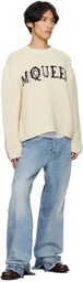 McQueen Off-White Crew Neck Long Sleeves Sweater
