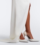 David Koma Beaded fringed strapless bustier gown
