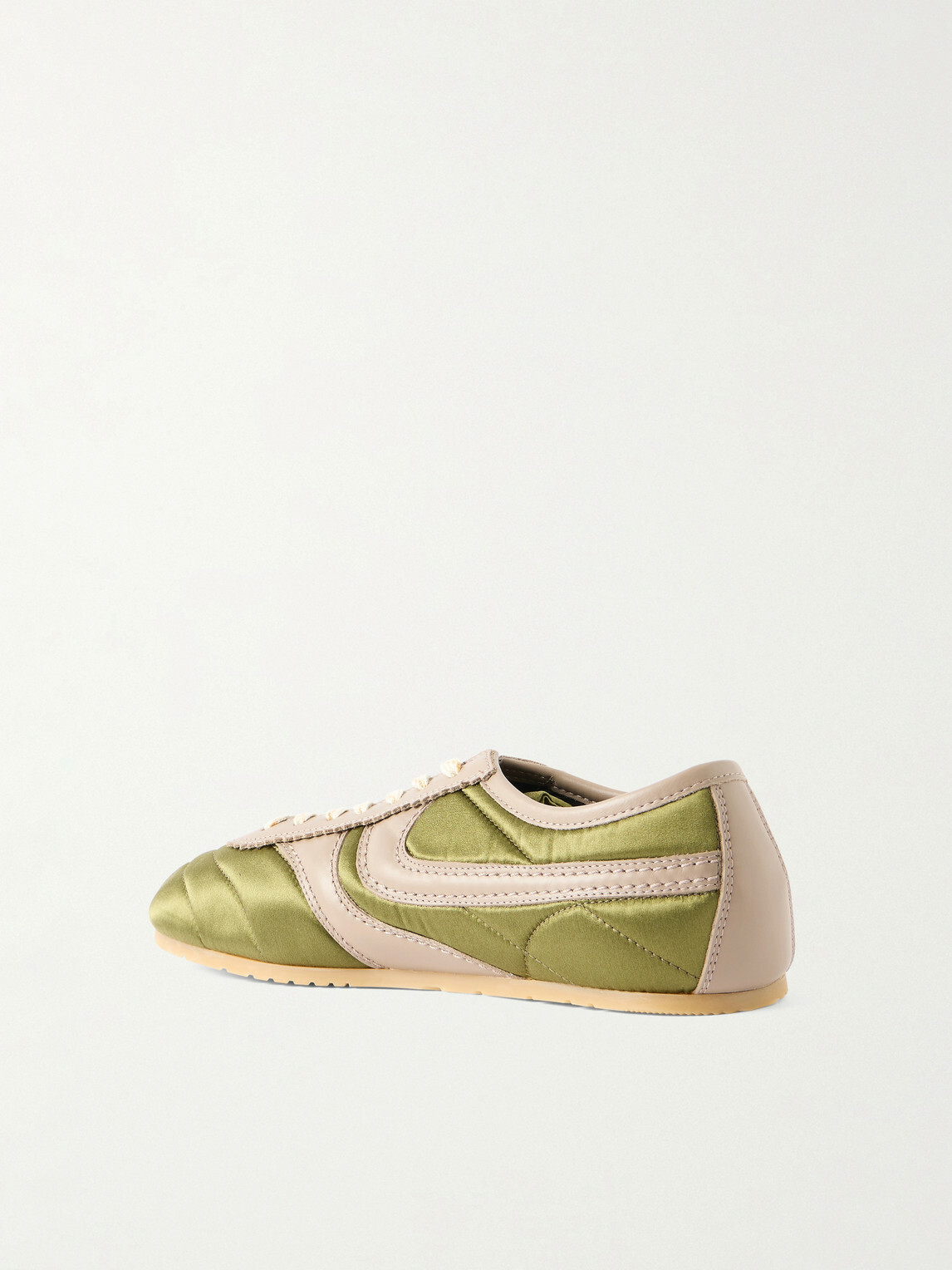 Dries Van Noten - Leather-Trimmed Quilted Satin Sneakers - Green