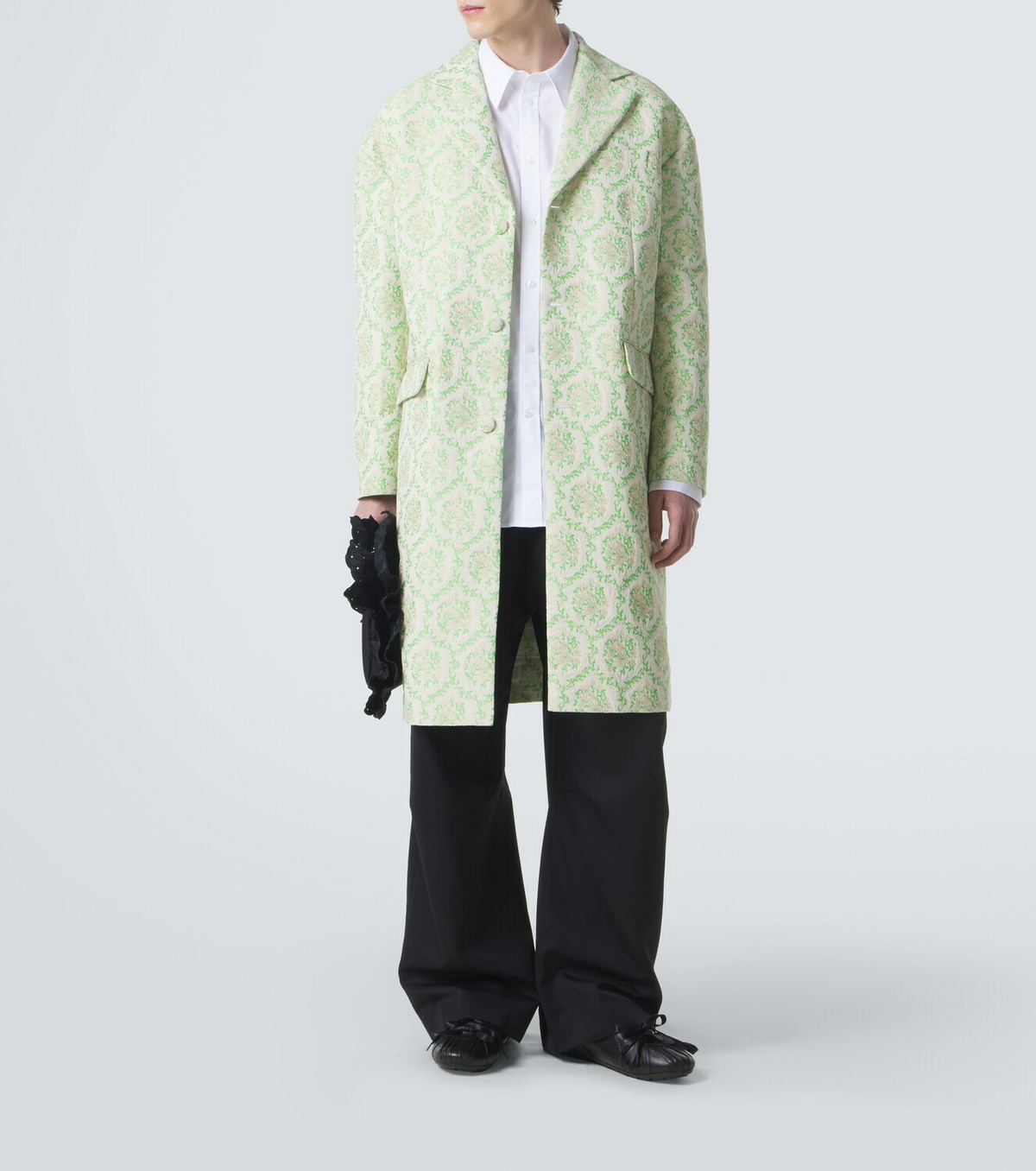 Simone Rocha Floral cotton-blend jacquard coat