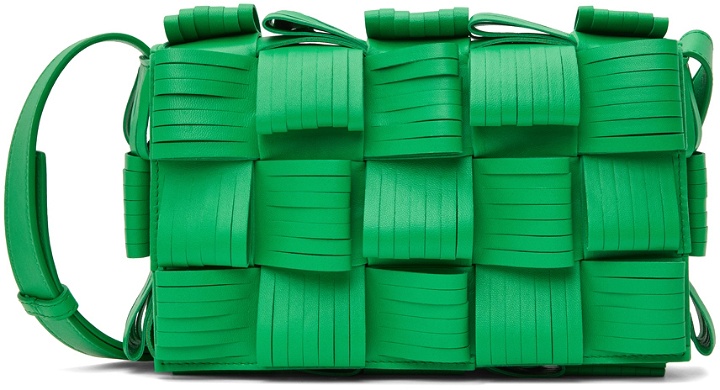 Photo: Bottega Veneta Green Intrecciato Fringe Messenger Bag