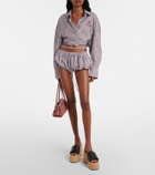 The Attico Striped cotton shorts