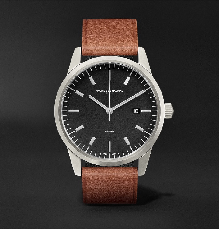 Photo: Maurice de Mauriac - L1 42mm Stainless Steel and Leather Watch - Black