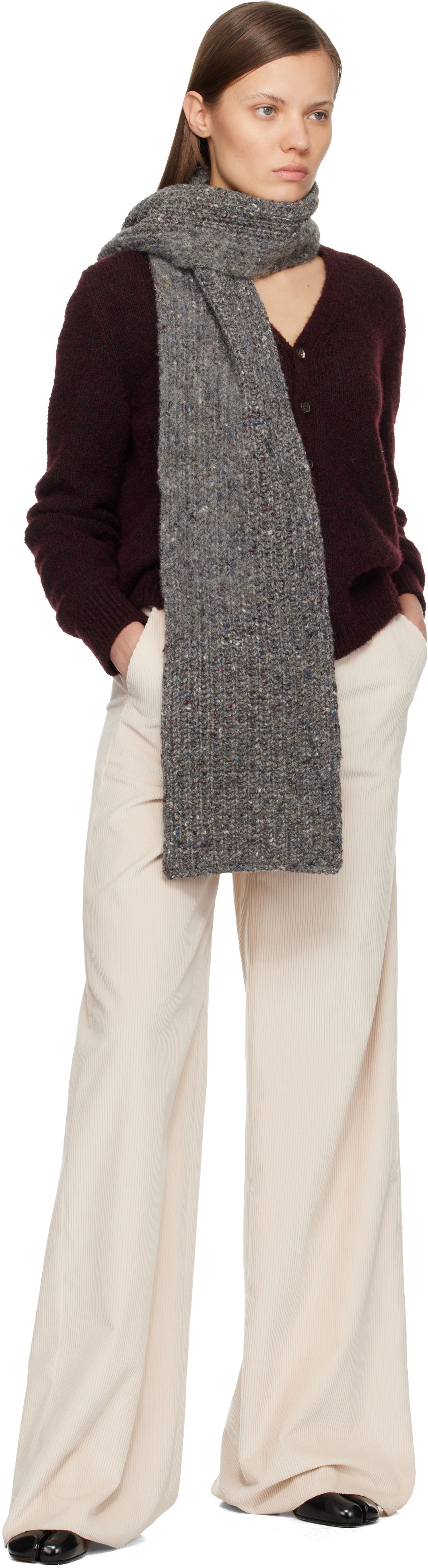 Maison Margiela Gray Virgin Wool Scarf