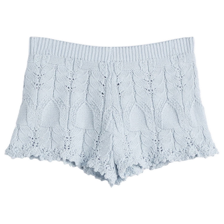 Photo: My Mum Made It Women's Lace Knit Shorts in Bluewish