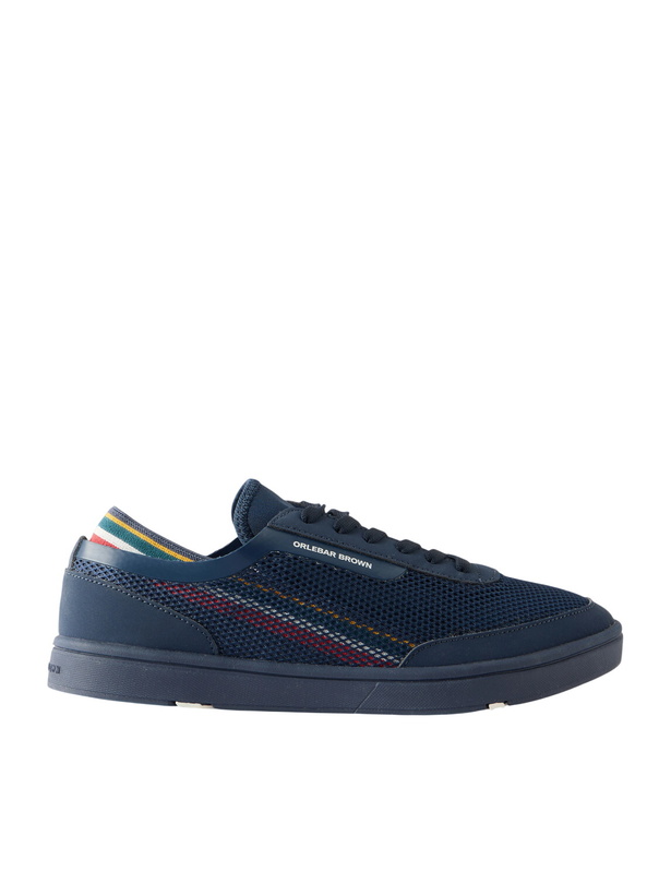 Photo: Orlebar Brown - Larson Striped Mesh and Canvas Sneakers - Blue